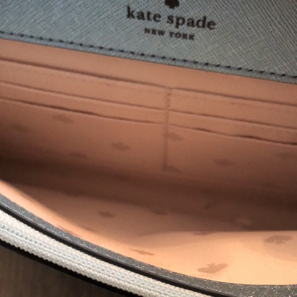 Kate Spade Tinsel Glitter Fabric Flap Crossbody Color Frosty Sky NWT - Picture 12 of 16